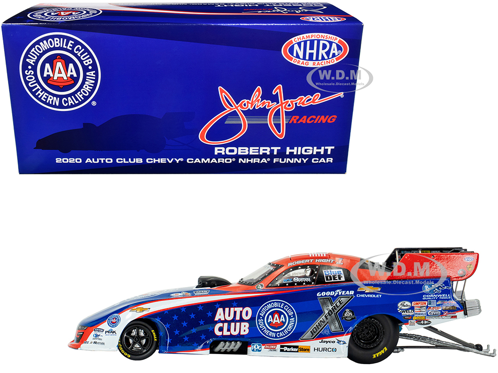 Image of 2020 Auto Club Chevrolet Camaro 1 Robert Hight "AAA" NHRA Funny Car "John Force Racing" 1/24 Diecast Model Car by Autoworld