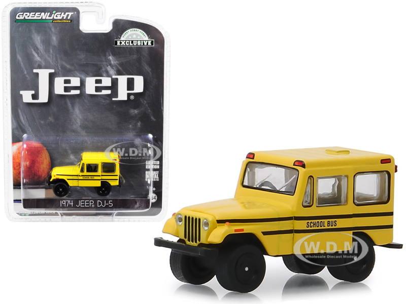 1974 Jeep Dj-5 School Bus Yellow "hobby Exclusive" 1/64 Diecast Model Car By Greenlight