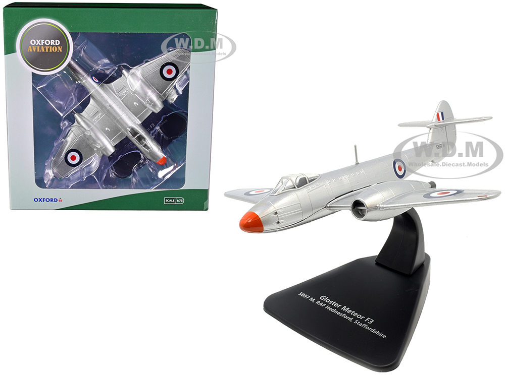 Gloster Meteor F3 Jet Fighter 5897 M RAF Hednesford Staffordshire England Oxford Aviation Series 1/72 Diecast Model Airplane by Oxford Diecast