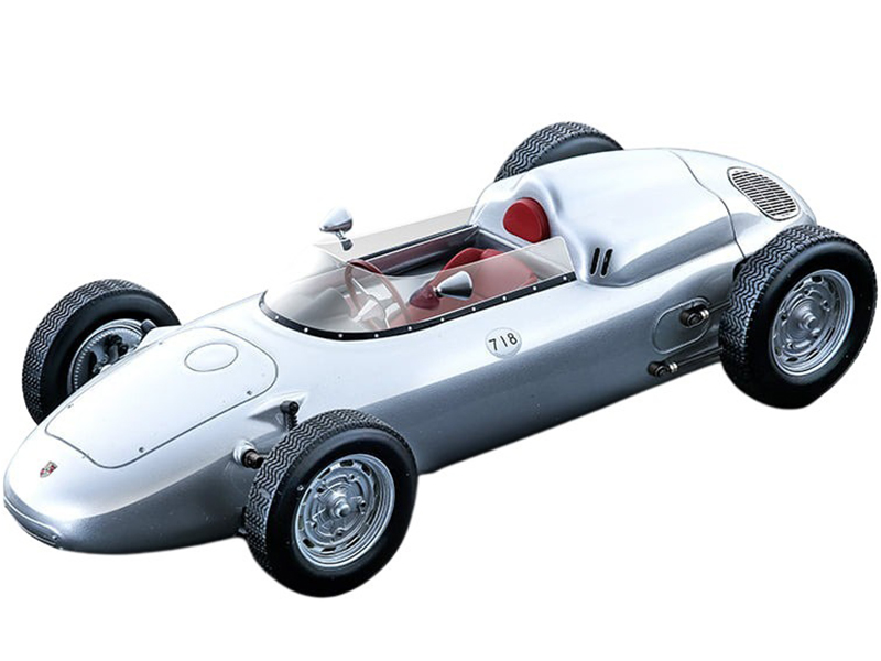 1960 Porsche 718 F2 Press Version Silver "Mythos Series" Limited Edition to 85 pieces Worldwide 1/18 Model Car by Tecnomodel