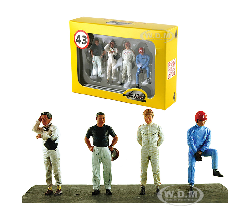 Image of Drivers Set of 4 Figurines for 1/43 Diecast Model Cars by Lemans Miniatures
