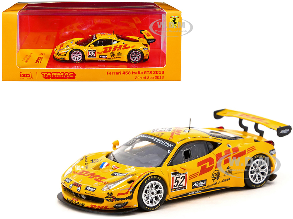 2013 Ferrari 458 Italia GT3 #52 Leonardo Gorinni - Stephane Lemeret - Thierry Prignaud - Romain Brandela 24 Hours of Spa (2013) Hobby64 Series 1/64 Diecast Model Car by Tarmac Works