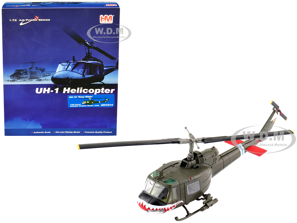 Bell UH-1C "Easy Rider" Helicopter "174th Assault Helicopter Company" "Sharks" (1970s) "Air Power Series" 1/72 Diecast Model by Hobby Master