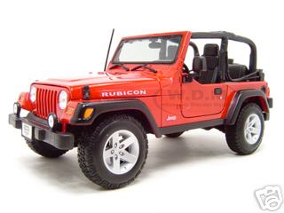 Jeep Wrangler Rubicon Red 1/18 Diecast Model Car By Maisto