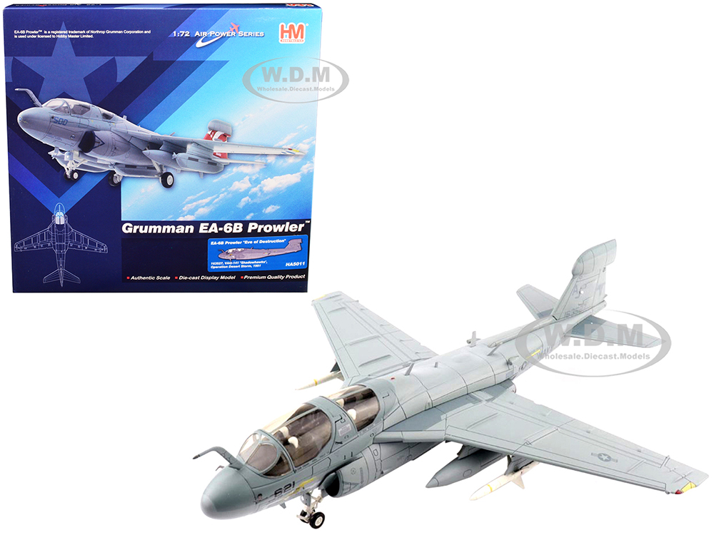 Grumman EA-6B Prowler Attack Aircraft VAQ-141 Shadowhawks Operation Desert Storm (1991) Air Power Series 1/72 Diecast Model By Hobby Master