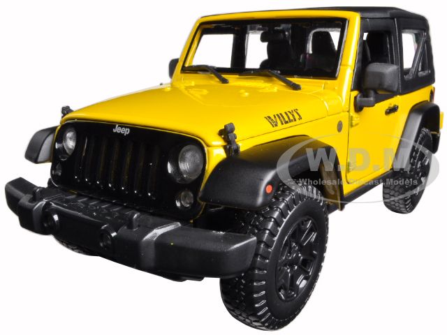 2014 Jeep Wrangler Willys Yellow 1/18 Diecast Model Car By Maisto