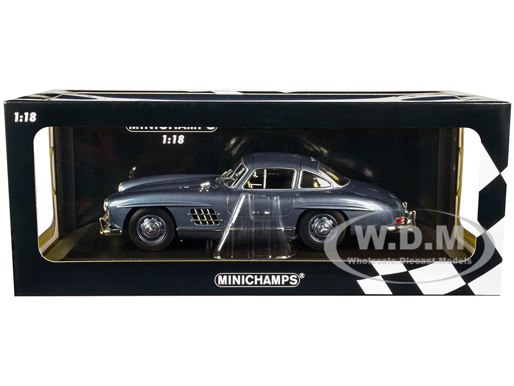 1955 Mercedes-Benz 300 SL W198 Light Blue Metallic Limited Edition to 450 pieces Worldwide 1/18 Diecast Model Car by Minichamps