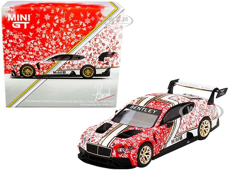 Image of Bentley Continental GT3 RHD (Right Hand Drive) "Christmas Edition 2020" by Bentley Designer Philip Dean 1/64 Diecast Model Car by True Scale Miniatur