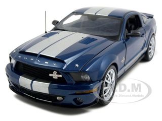 2008 Ford Shelby Mustang GT-500KR Vista Blue With Silver Stripes Diecast Car Model 1/24 1 of 1000 Produced by Franklin Mint