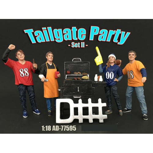 Tailgate Party Set II 4 Piece Figure Set For 118 Scale Models by American Diorama