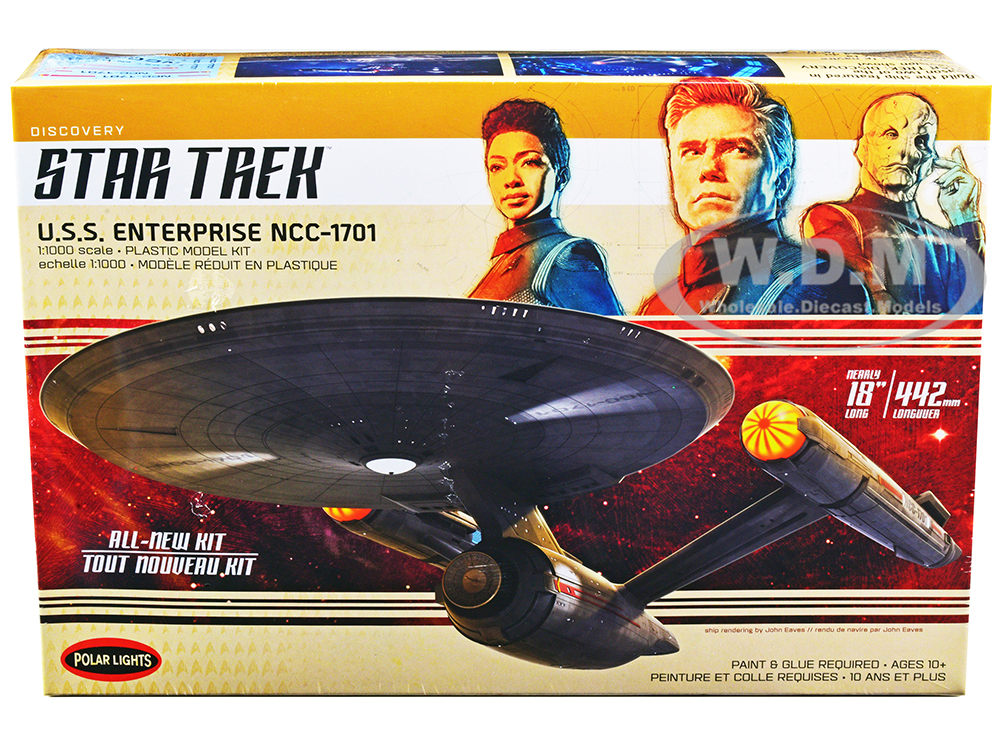 Skill 2 Model Kit U.S.S. Enterprise NCC-1701 "Star Trek Discovery" (2017) TV Series 1/1000 Scale Model by Polar Lights