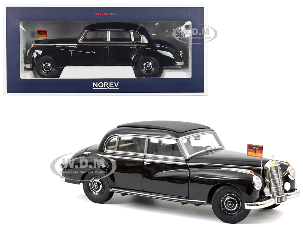 1955 Mercedes-Benz 300 Black German Chancellor Konrad Adenauer 1/18 Diecast Model Car by Norev