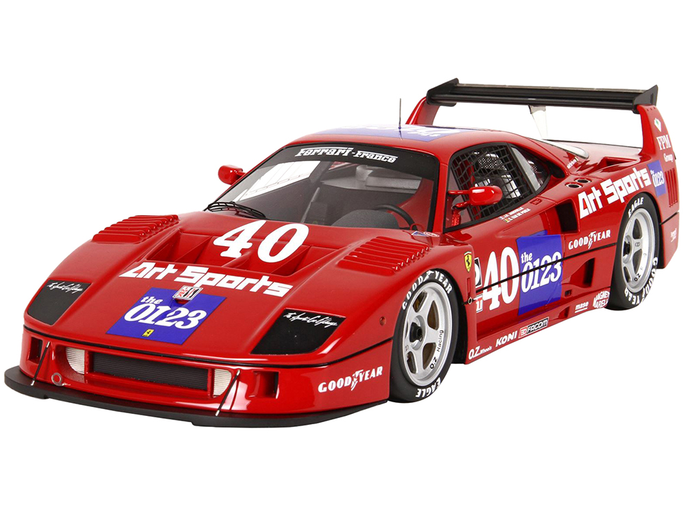 Ferrari F40 LM 40 "Art Sports" IMSA Topeka (1990) with DISPLAY CASE Limited Edition to 299 pieces Worldwide 1/18 Model Car by BBR