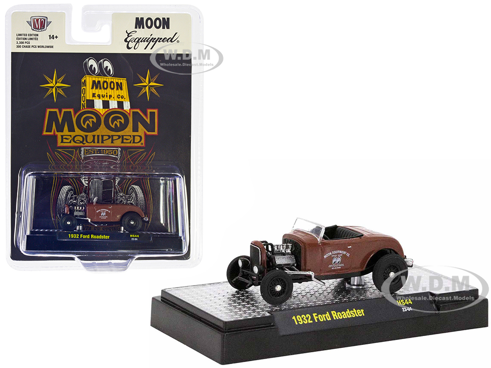 1932 Ford Roadster Brown Primer Mooneyes - Moon Equipped Limited Edition to 3300 pieces Worldwide 1/64 Diecast Model Car by M2 Machines