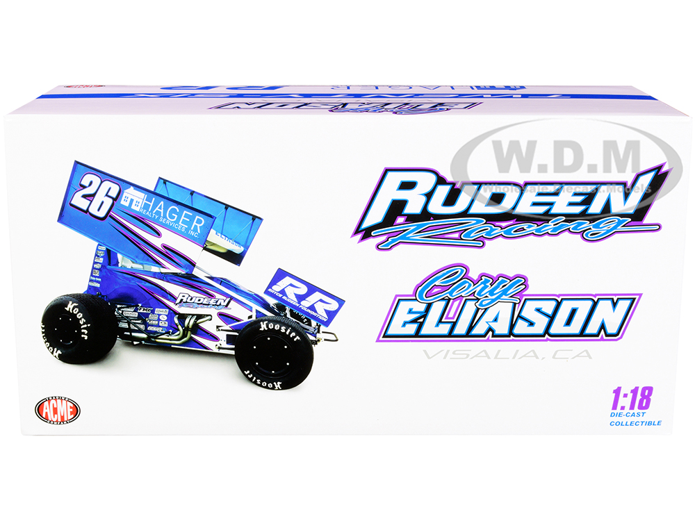 Winged Sprint Car 26 Cory Eliason "Hager Realty" Rudeen Racing (2021) 1/18 Diecast Model Car by ACME