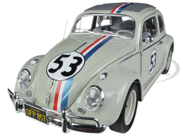 1963 Volkswagen Beetle "The Love Bug" Herbie 53 Elite Edition 1/18 Diecast Car Model by Hotwheels