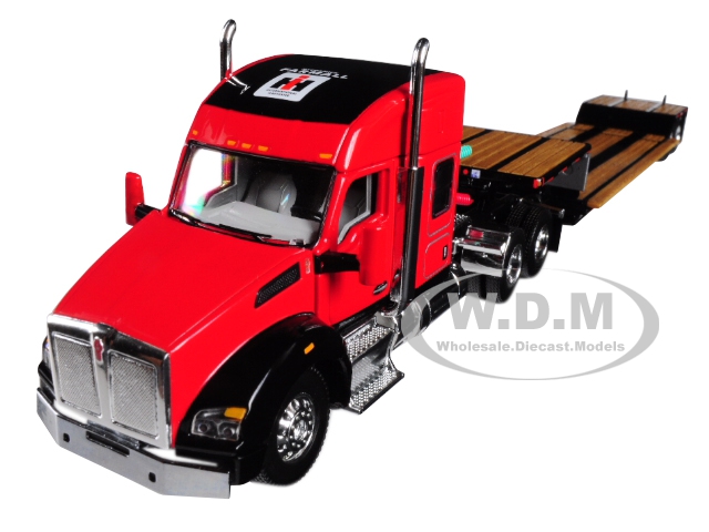 Image of IH Farmall Kenworth T880 Sleeper Cab with Fontaine Renegade Lowboy Trailer 1/64 Diecast Model by Speccast