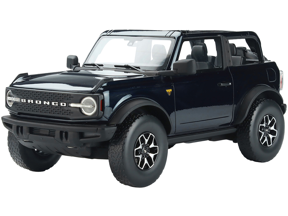 2022 Ford Bronco Badlands Edition (Open Top) Dark Blue 1/18 Model Car By GT Spirit For ACME