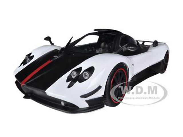 Pagani Zonda 5 Cinque White and Black 1/18 Diecast Model Car by Motormax