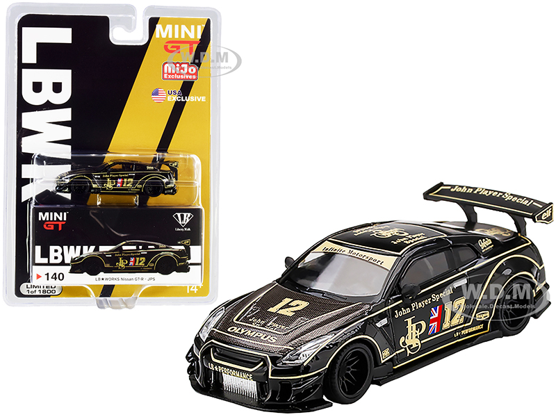 Image of Nissan GT-R (R35) Type 2 Rear Wing Version 3 LB Works 12 "JPS" Limited Edition to 1800 pieces Worldwide 1/64 Diecast Model Car by True Scale Miniatur