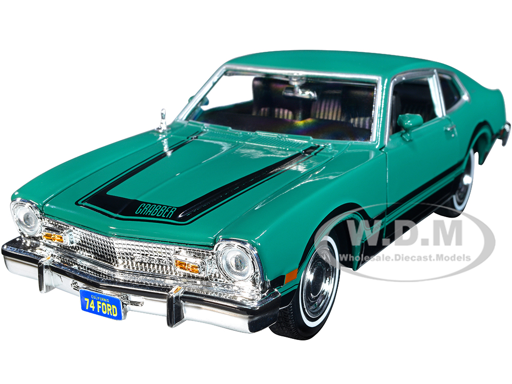 1974 Ford Maverick Grabber Green with Black Stripes Forgotten Classics Series 1/24 Diecast Model Car by Motormax