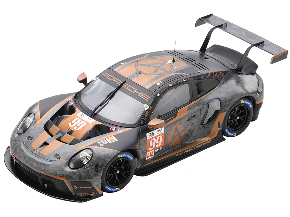Porsche 911 RSR-19 #99 Andrew Haryanto - Alessio Picariello - Martin Rump Hardpoint Motorsport GTE Am 24 Hours of Le Mans (2022) with Acrylic Display Case 1/18 Model Car by Spark