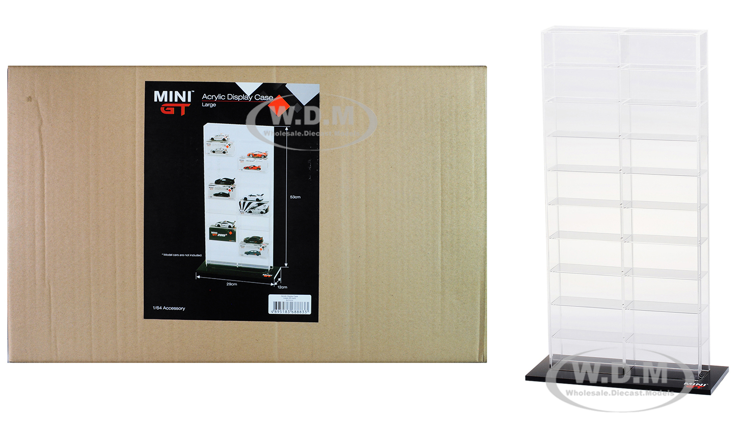 Image of 20 Car Acrylic Display Show Case Large "Mini GT" for 1/64 Scale Model Cars by True Scale Miniatures