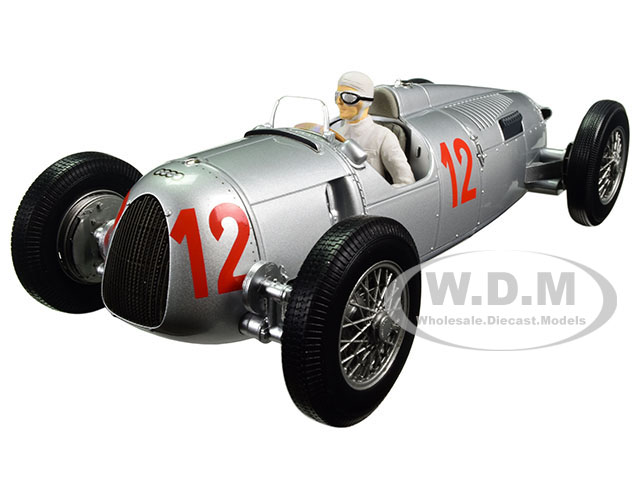 Image of Auto Union Type C 1936 Budapest GP Hans Stuck 12 Limited Edition to 1002pcs with figure 1/18 Diecast Model Car by Minichamps
