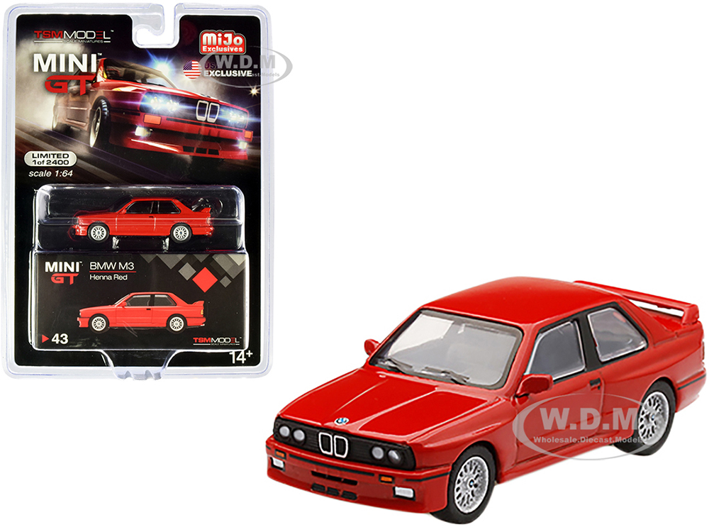 Image of BMW M3 (E30) Henna Red Limited Edition to 2400 pieces Worldwide 1/64 Diecast Model Car by True Scale Miniatures