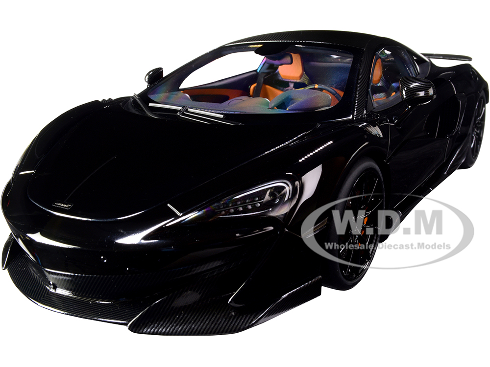 Mclaren 600LT Onyx Black and Carbon 1/18 Model Car by Autoart