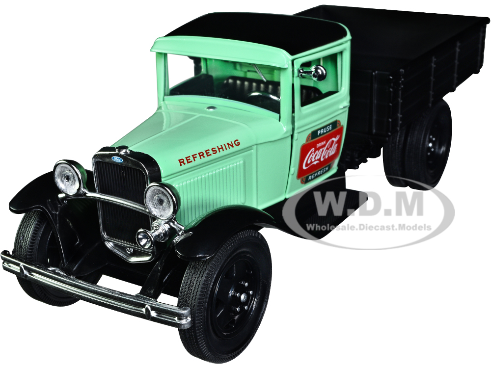 1931 Ford Model AA Pickup Truck Light Green and Black "Pause. Refresh. Drink Coca-Cola" 1/24 Diecast Model Car by Motor City Classics