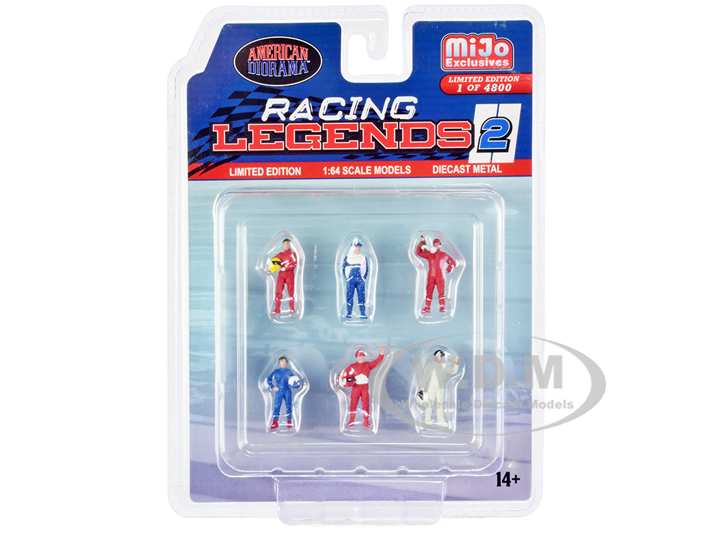 "Racing Legends 2" 6 piece Diecast Set (6 Driver Figures) Limited Edition to 4800 pieces Worldwide 1/64 Scale Models by American Diorama