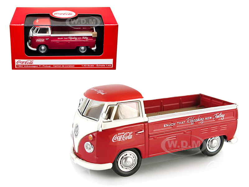 Volkswagen T1 Pickup Truck Coca Cola Red 1/43 Diecast Car Model By Motorcity Classics