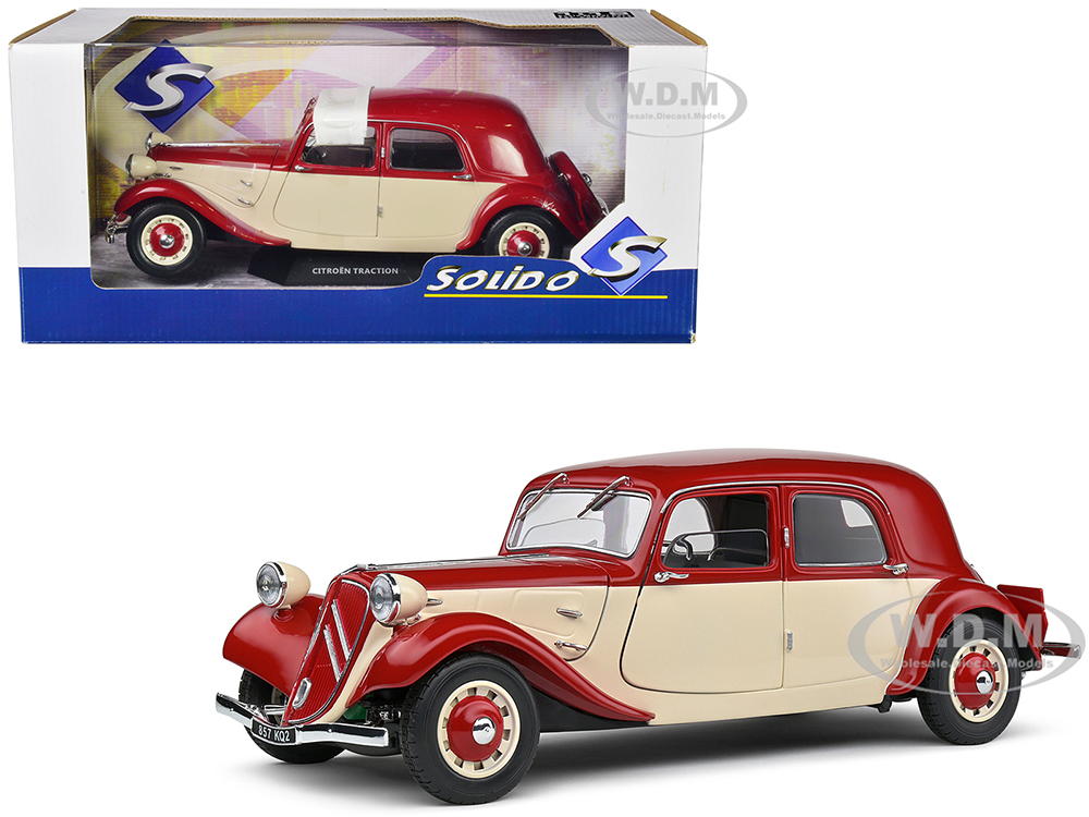 1937 Citroen Traction 7 Red And Beige 1/18 Diecast Model Car By Solido