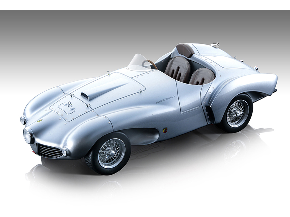 1953 Ferrari 166MM Abarth Silver Metallic Press Version Mythos Series Limited Edition to 90 pieces Worldwide 1/18 Model Car by Tecnomodel