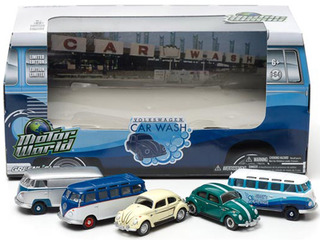 Volkswagen 5 Car Car Wash 70th Era Set 1/64 Diecast Model Cars by Greenlight