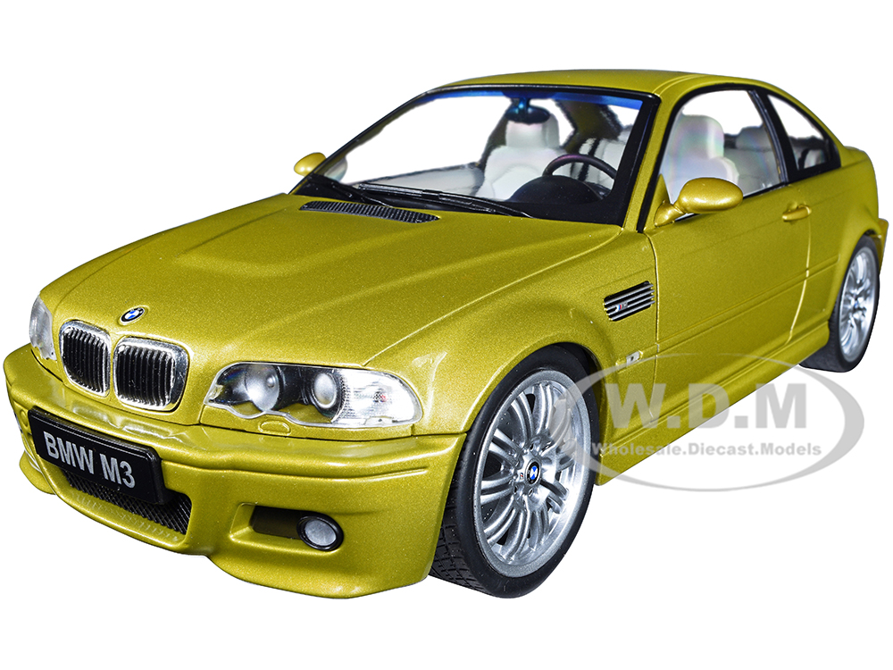 2000 BMW E46 M3 Coupe Phoenix Yellow Metallic 1/18 Diecast Model Car by Solido
