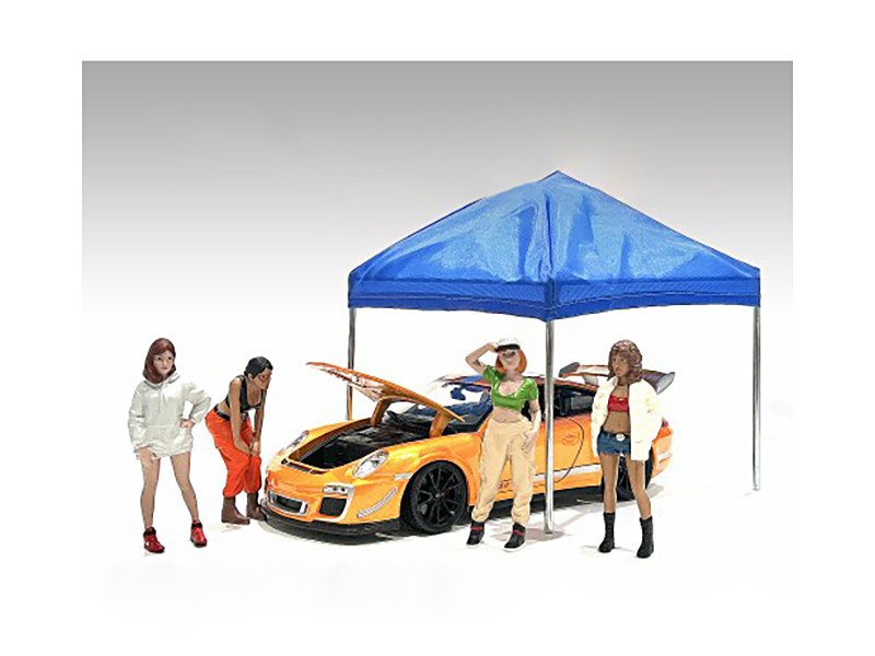"Hip Hop Girls" 4 Piece Figure Set for 1/24 Scale Models by American Diorama