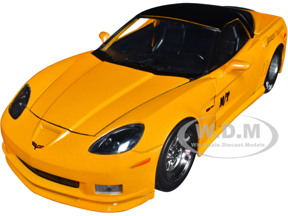 2006 Chevrolet Corvette Yellow with Black Top Mickey Thompson Bigtime Muscle Series 1/24 Diecast Model Car by Jada