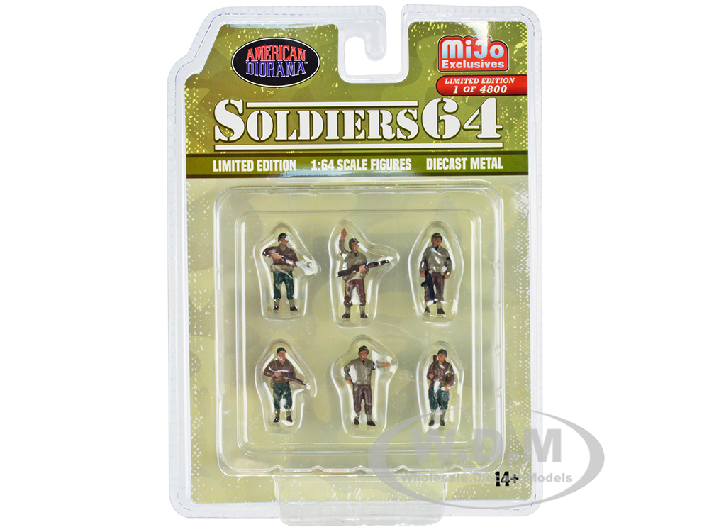 "Soldiers 64" 6 piece Diecast Set Military Figures Limited Edition to 4800 pieces Worldwide for 1/64 Scale Models by American Diorama
