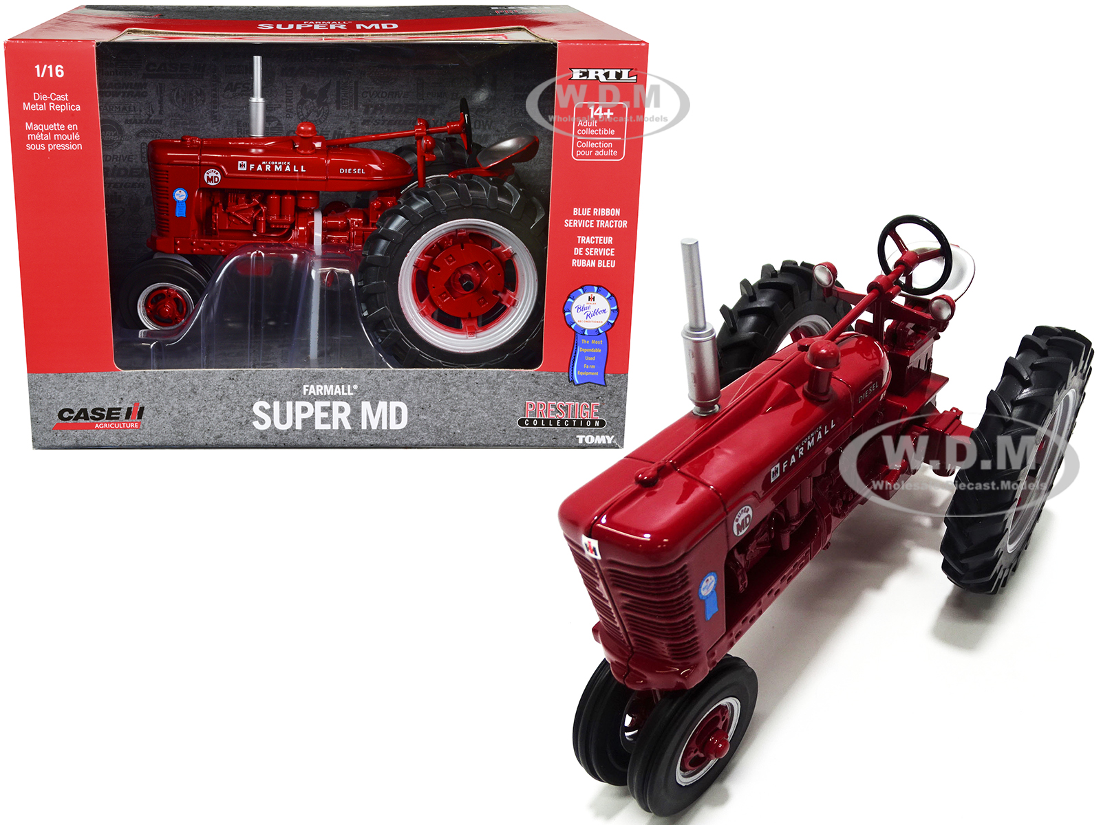Farmall Super MD Narrow Front Tractor Red "Blue Ribbon Reconditioned" "Case IH Agriculture" Series 1/16 Diecast Model by ERTL TOMY