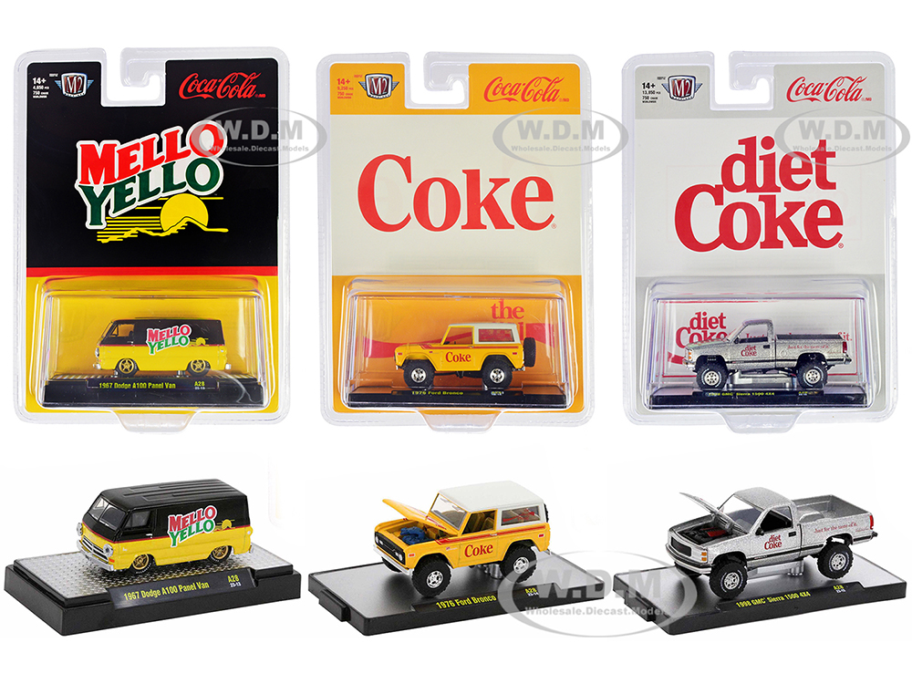 "Sodas" Set of 3 pieces Release 28 Limited Edition to 4650 pieces Worldwide 1/64 Diecast Model Cars by M2 Machines