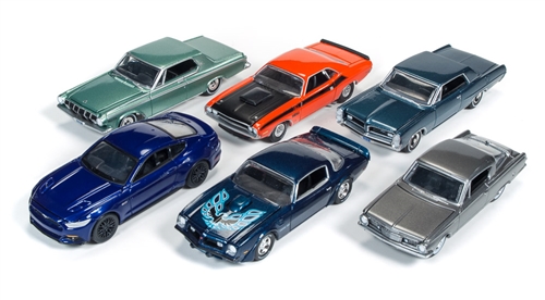Autoworld Muscle Cars Release 4 Set B Of 6 Pieces Premium Licensed 1/64 Diecast Model Cars By Autoworld