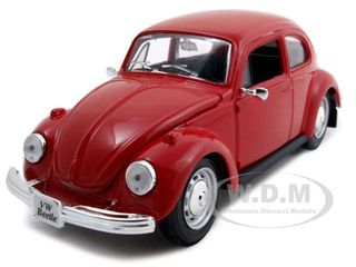 1973 Volkswagen Beetle Red 1/24 Diecast Model Car By Maisto