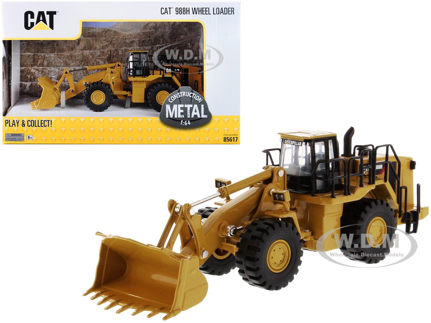 Cat Caterpillar 988h Wheel Loader "play & Collect" Series 1/64 Diecast Model By Diecast Masters