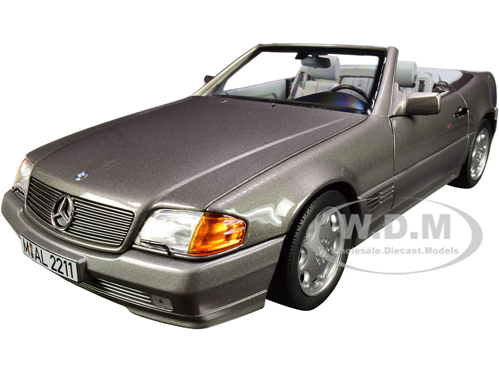 Image of 1989 Mercedes Benz 500SL Convertible Gray Metallic 1/18 Diecast Model Car by Norev