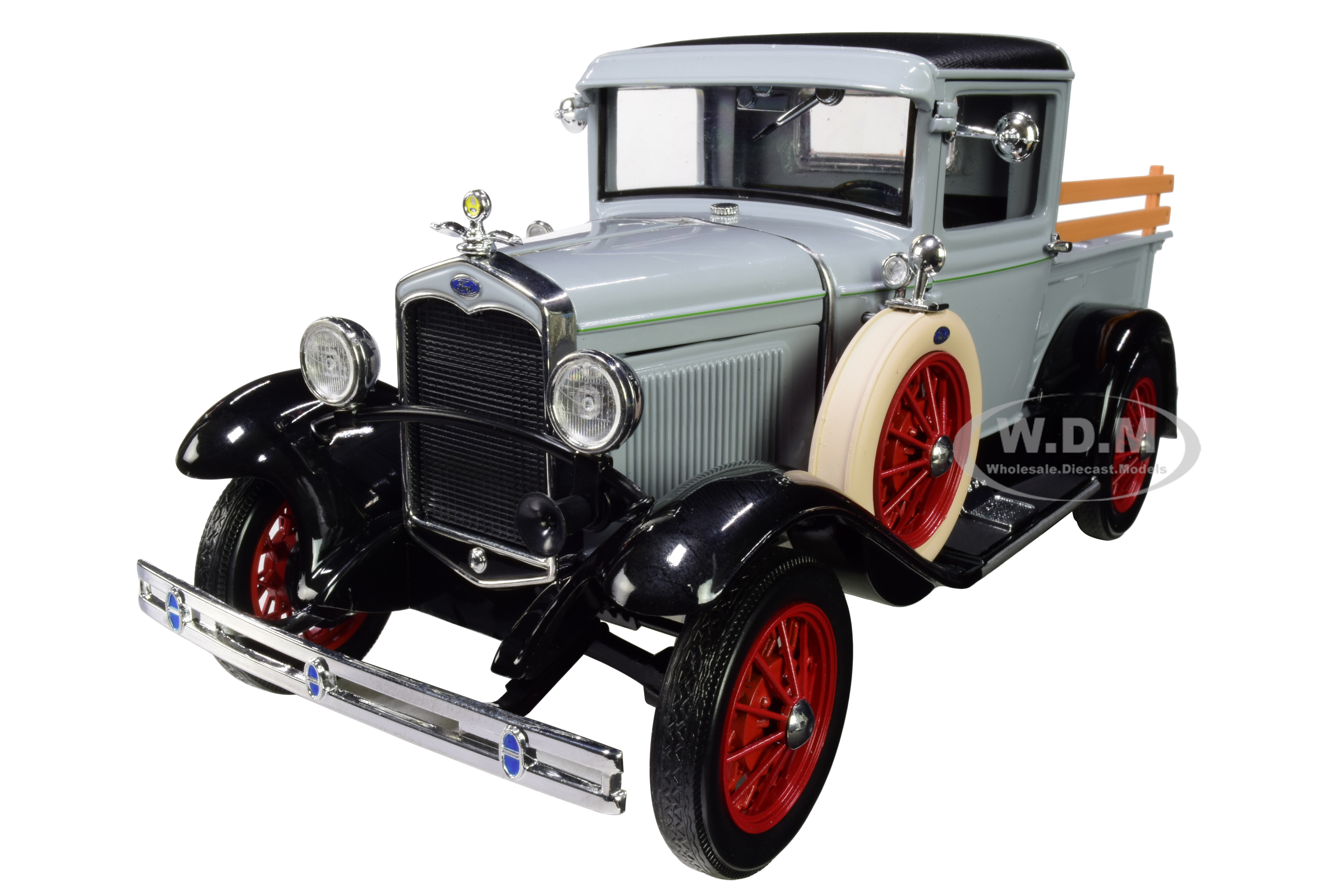 1931 Ford Model A Pickup Truck French Gray With Black Top 1/18 Diecast Model Car By Sunstar