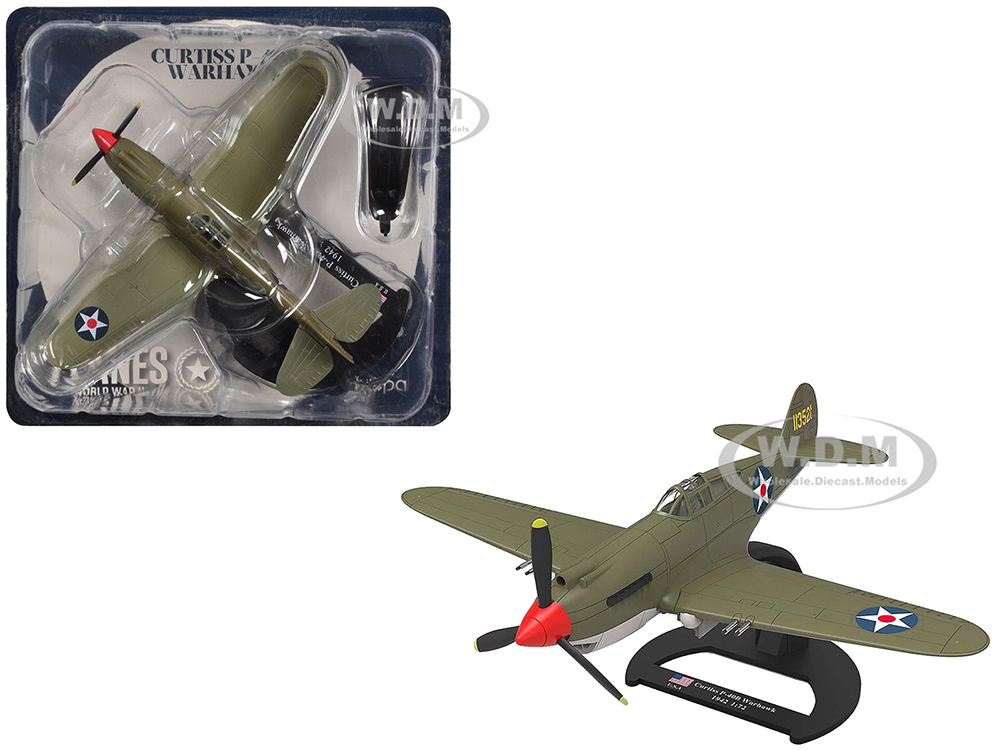 Curtiss P-40B Warhawk Aircraft Hawaii (1945) United States Army Air Forces Planes of World War II Series 1/72 Diecast Model Airplane by Luppa