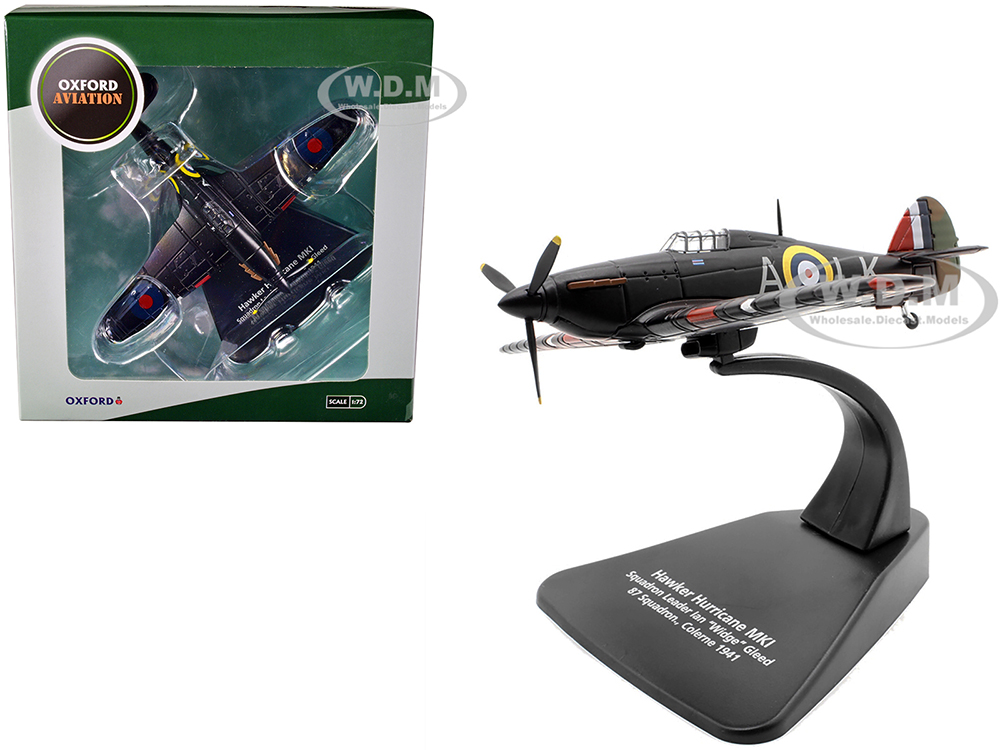 Hawker Hurricane MK I Fighter Plane Squadron Leader Ian Widge Gleed 87 Squadron. Colerne England (1941) Oxford Aviation Series 1/72 Diecast Model Airplane by Oxford Diecast