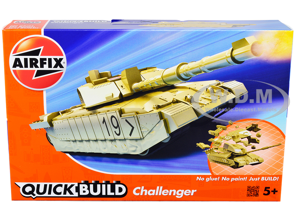 Skill 1 Model Kit Challenger Tank Desert Snap Together Painted Plastic Model Tank Kit By Airfix Quickbuild